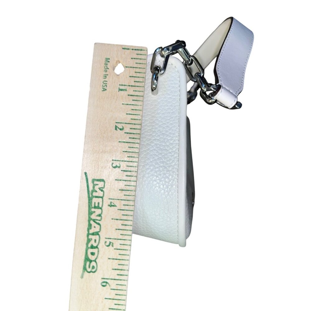 Michael Kors Small Cream Pebbled Leather Purse Wristlet Strap Silver HW Used - Picture 10 of 16